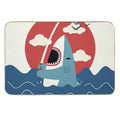Retro Samurai Shark  Long-Lasting Bath Mat