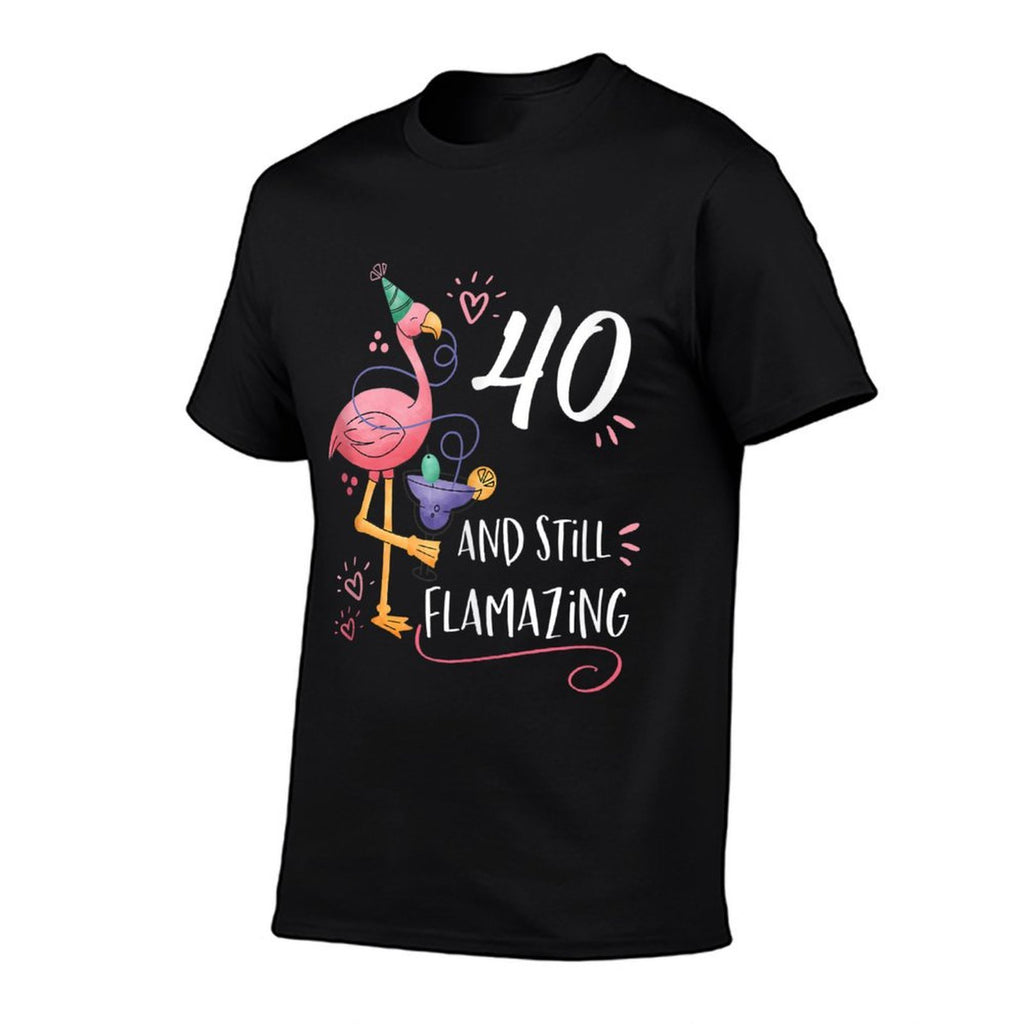 Flamingo Flamazing 40th Birthday Decorations Supplies  Relaxed-fit T-Shirt