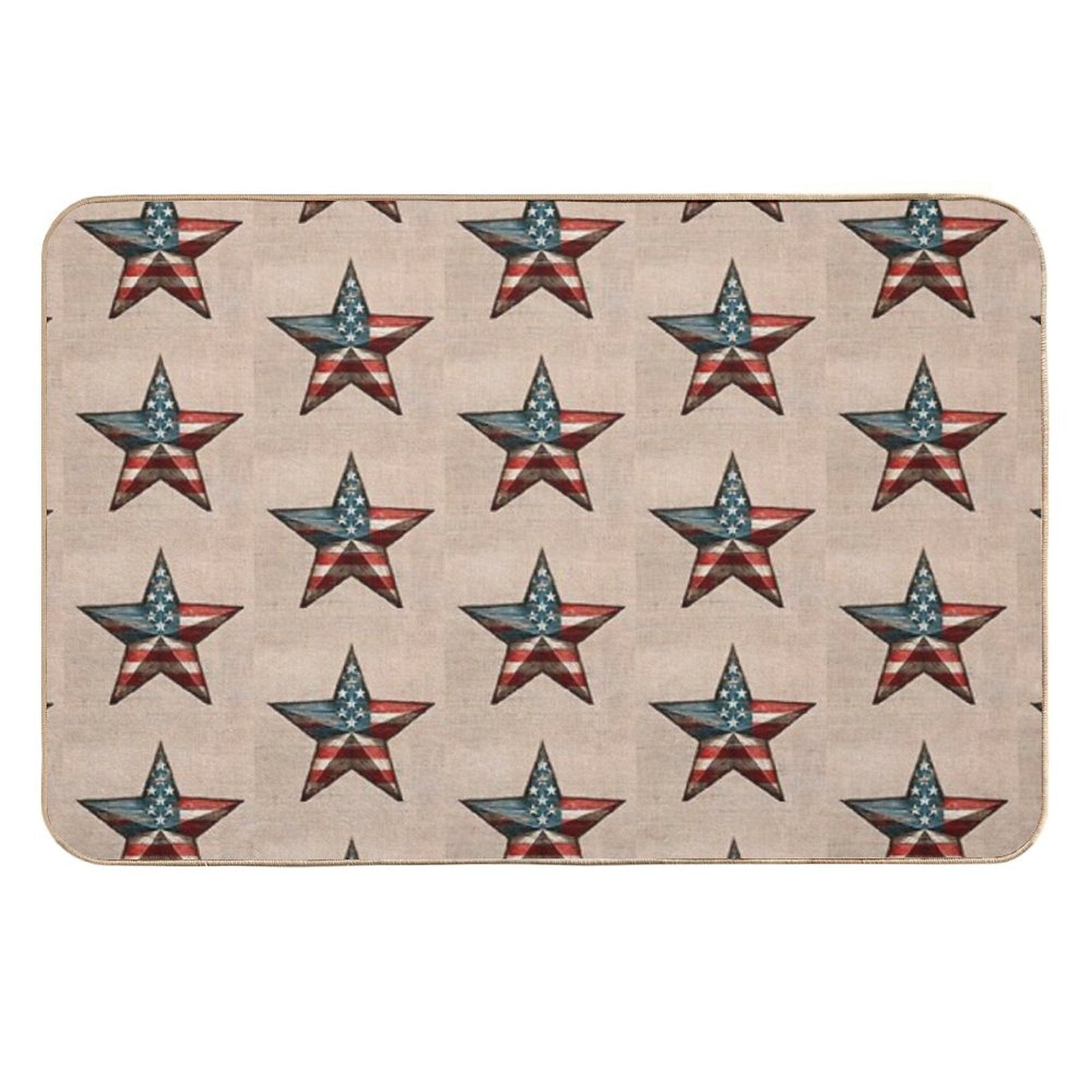 Rustic American Flag Star - Patriotic Wall Art  Pet-Safe Bath Mat