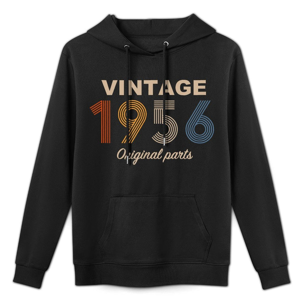 Retro 69 Years Vintage 1956 Original Parts 69th Birthday Kangaroo Pocket Hoodie