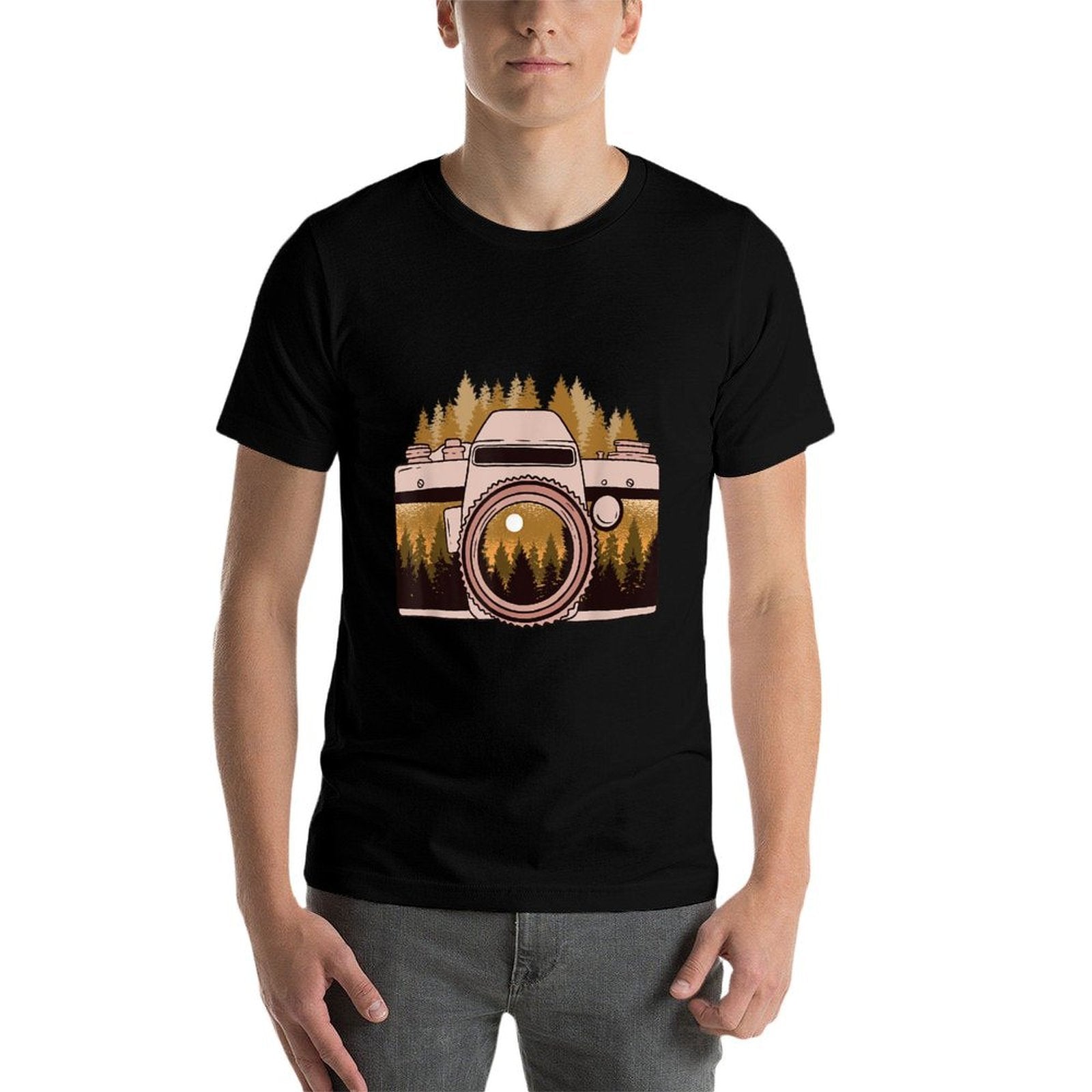 Camera Nature Photography Forest Photographer Gift  Fade-proof Color T-Shirt