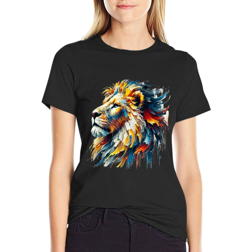Colorful Abstract Lion Artwork Lion  Quick-drying T-Shirt