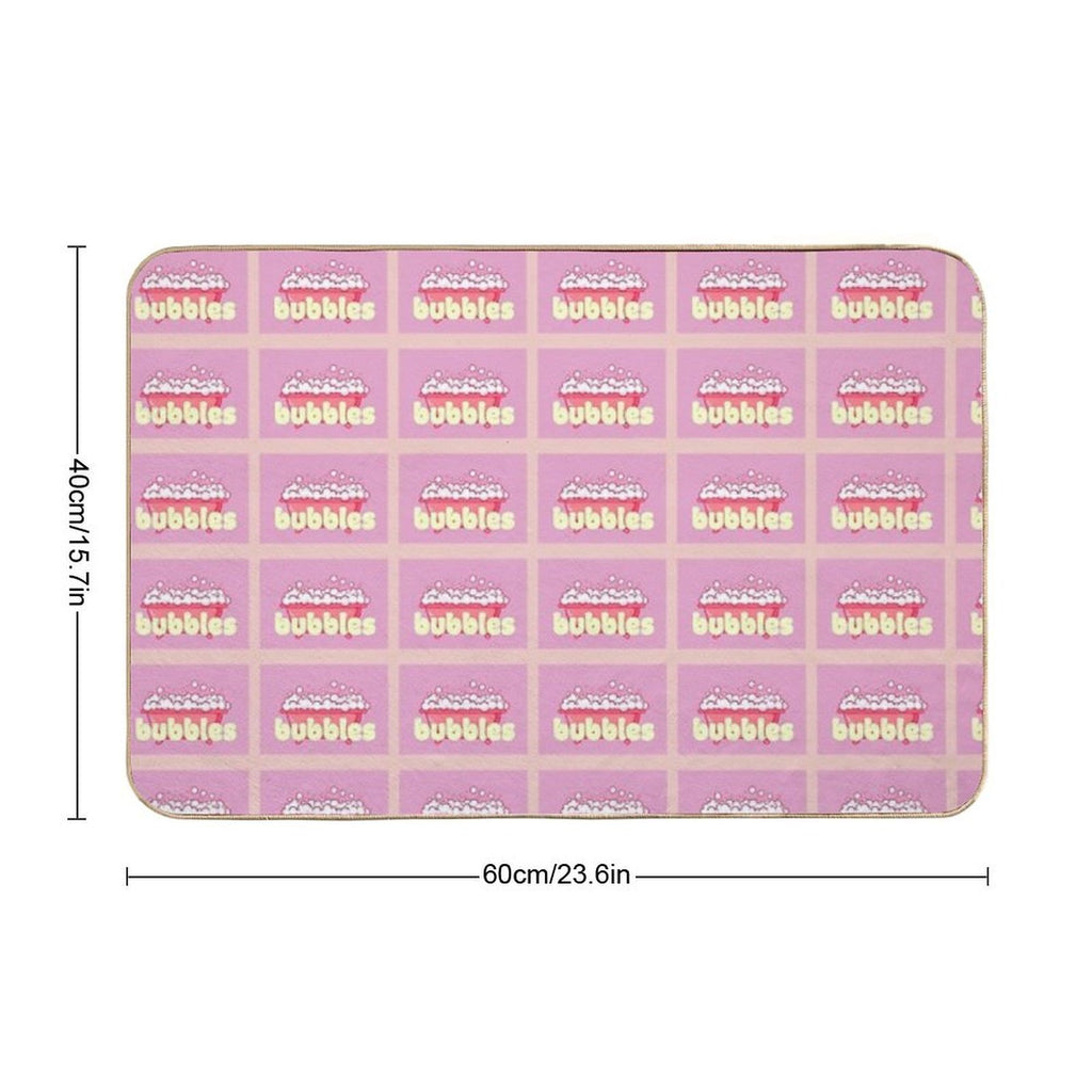 Cartoon Pink Bubble Bath Poster  High-Traffic Bath Mat