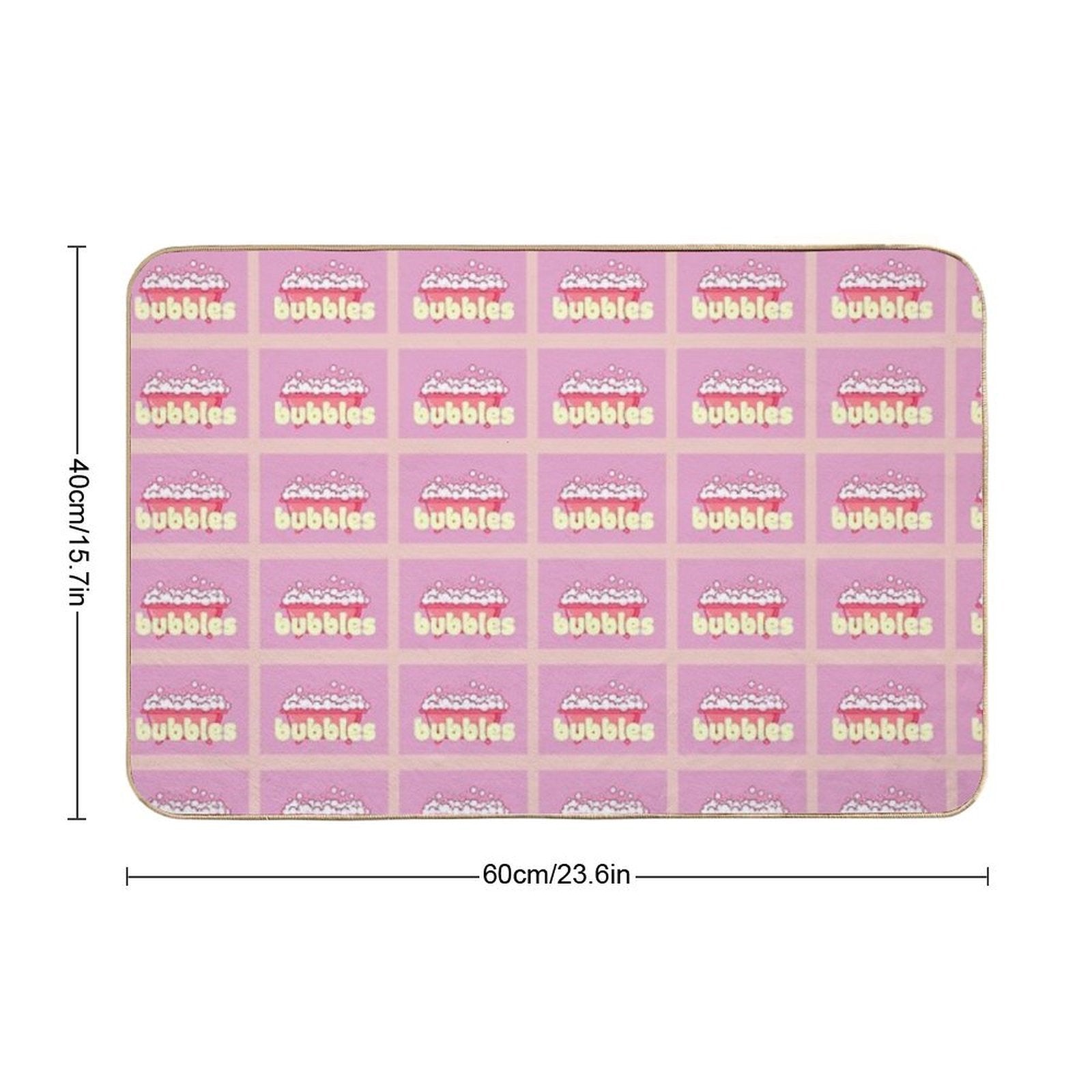 Cartoon Pink Bubble Bath Poster  High-Traffic Bath Mat