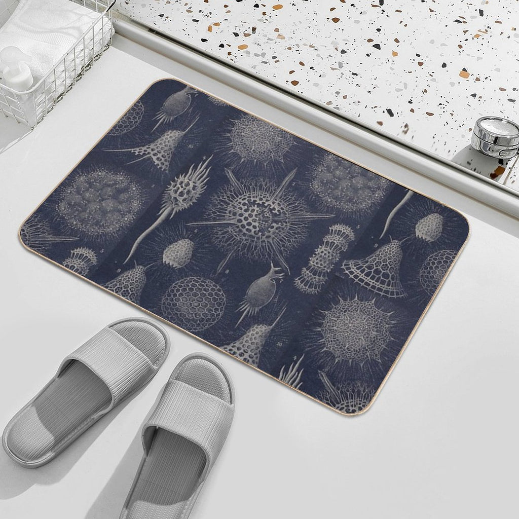 Vintage Radiolaria Fossils  Repositionable Bath Mat