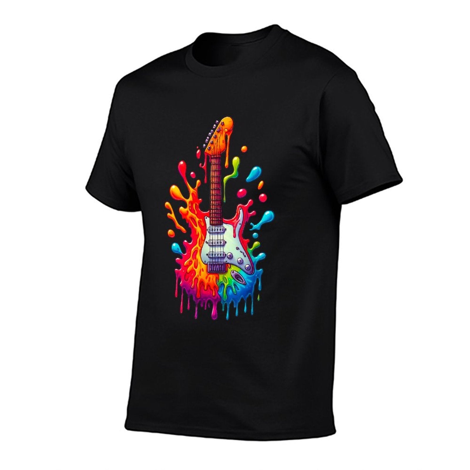 Colorful Electric Guitar Tie Dye Splash Cool Guitar Pick  Affordable Price T-Shirt