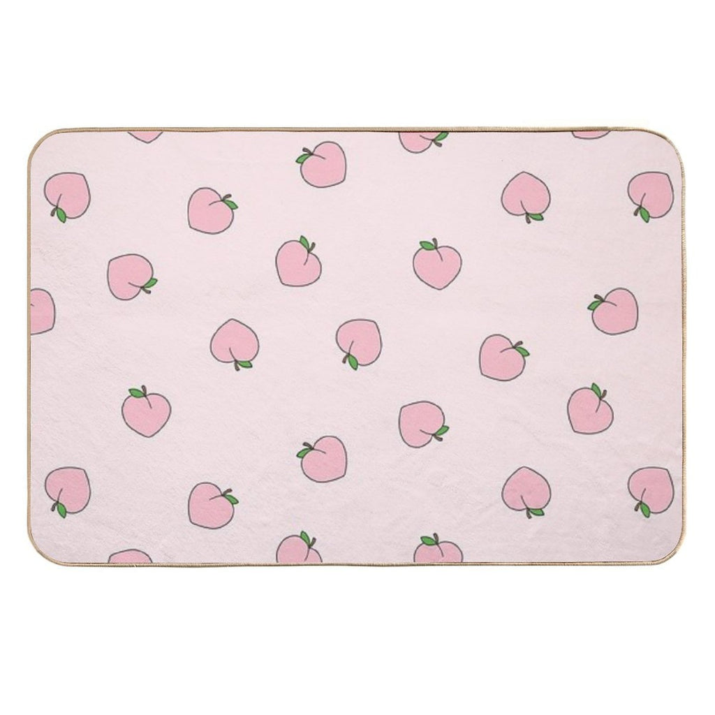 Peach Pattern on Light Pink  Multi-Purpose Bath Mat