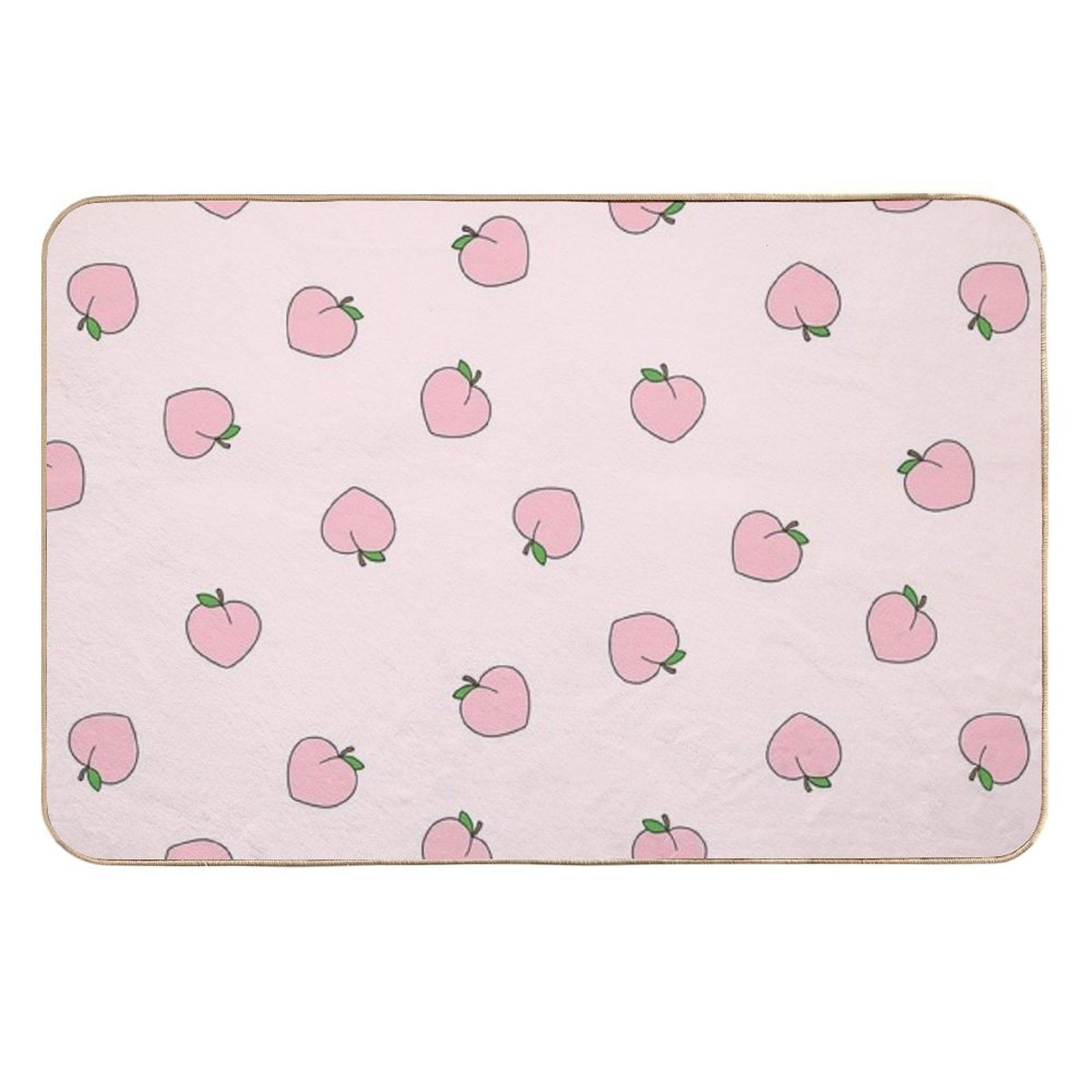 Peach Pattern on Light Pink  Multi-Purpose Bath Mat