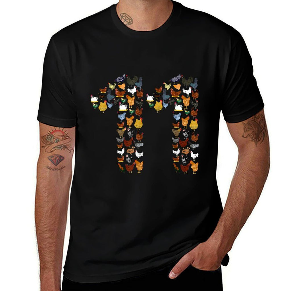 11th Birthday Outfit Girl Boy Eleven Year Old Farm Chicken  Moisture-wicking T-Shirt