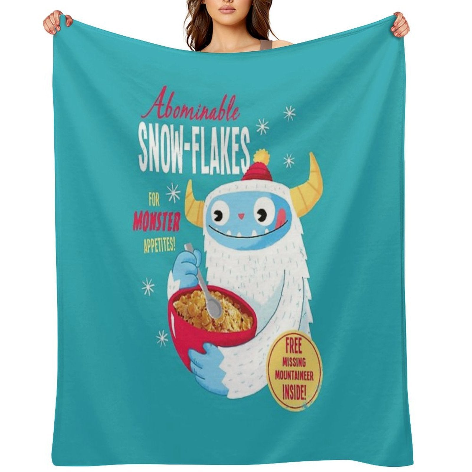 Abominable Snowflakes Plush Throw Blanket