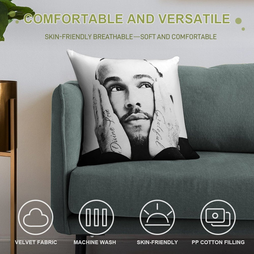 F1 Lewis Hamilton 44 Soft Fade-Resistant Throw Pillow