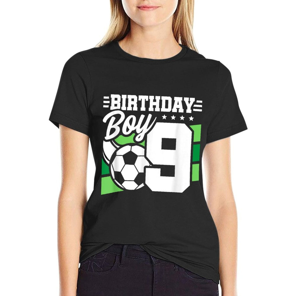 Soccer Birthday Party - 9 Year Old Boy - 9th Birthday  Stretchy T-Shirt