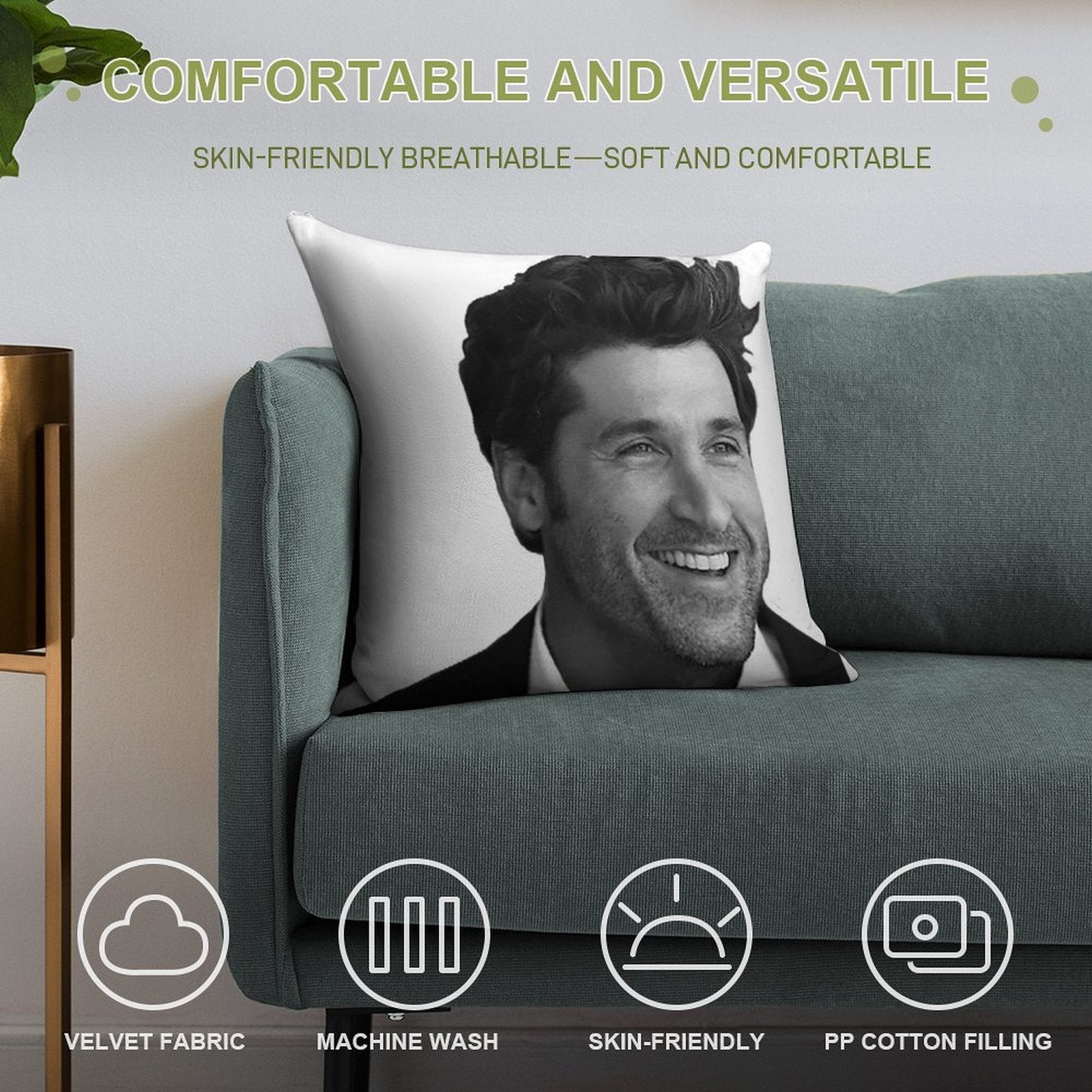 Patrick Dempsey Soft Multiple Sizes Throw Pillow