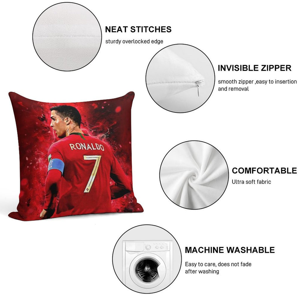 Cristiano Ronaldo Soft Fade-Resistant Throw Pillow