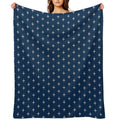 Japanese Kimono Blue Pattern Gift-ready Throw Blanket