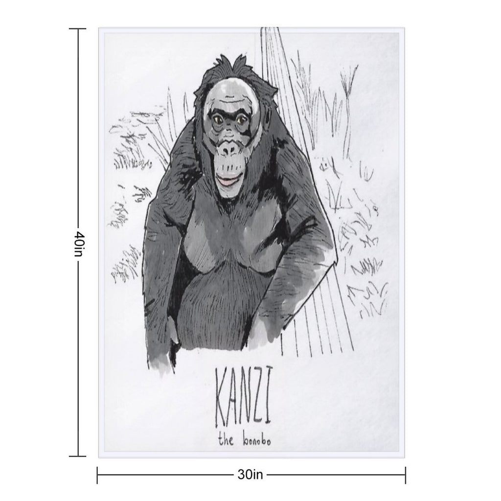 Kanzi The Bonobo Lightweight Throw Blanket