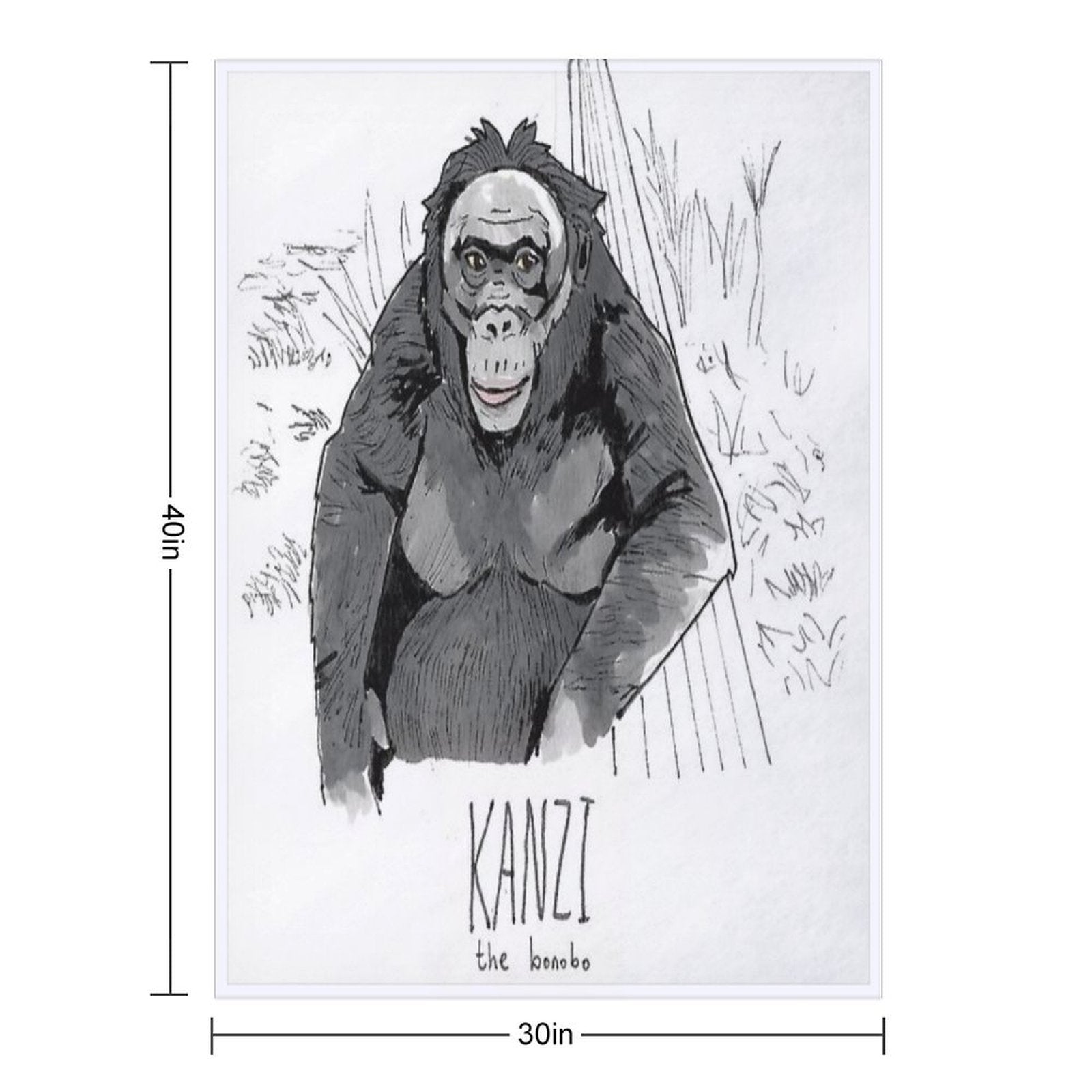 Kanzi The Bonobo Lightweight Throw Blanket