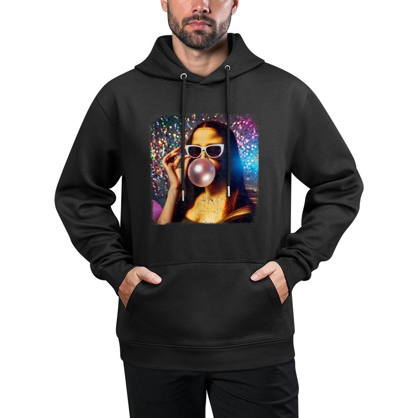 Funny Mona Lisa Bubblegum Gum Leonardo Da Vinci Customizable Surface Hoodie