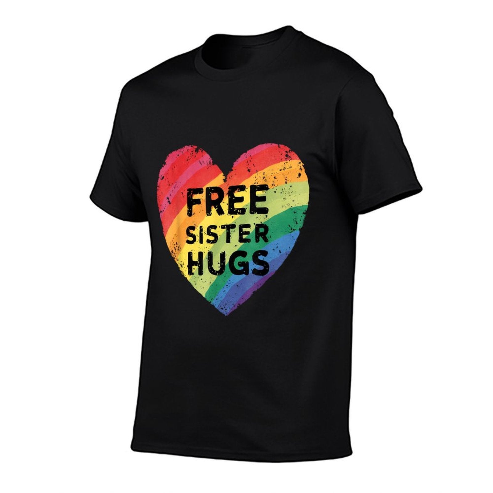 Free Sister Hugs LGBT Gay Lesbian Pride Month Rainbow  Soft T-Shirt