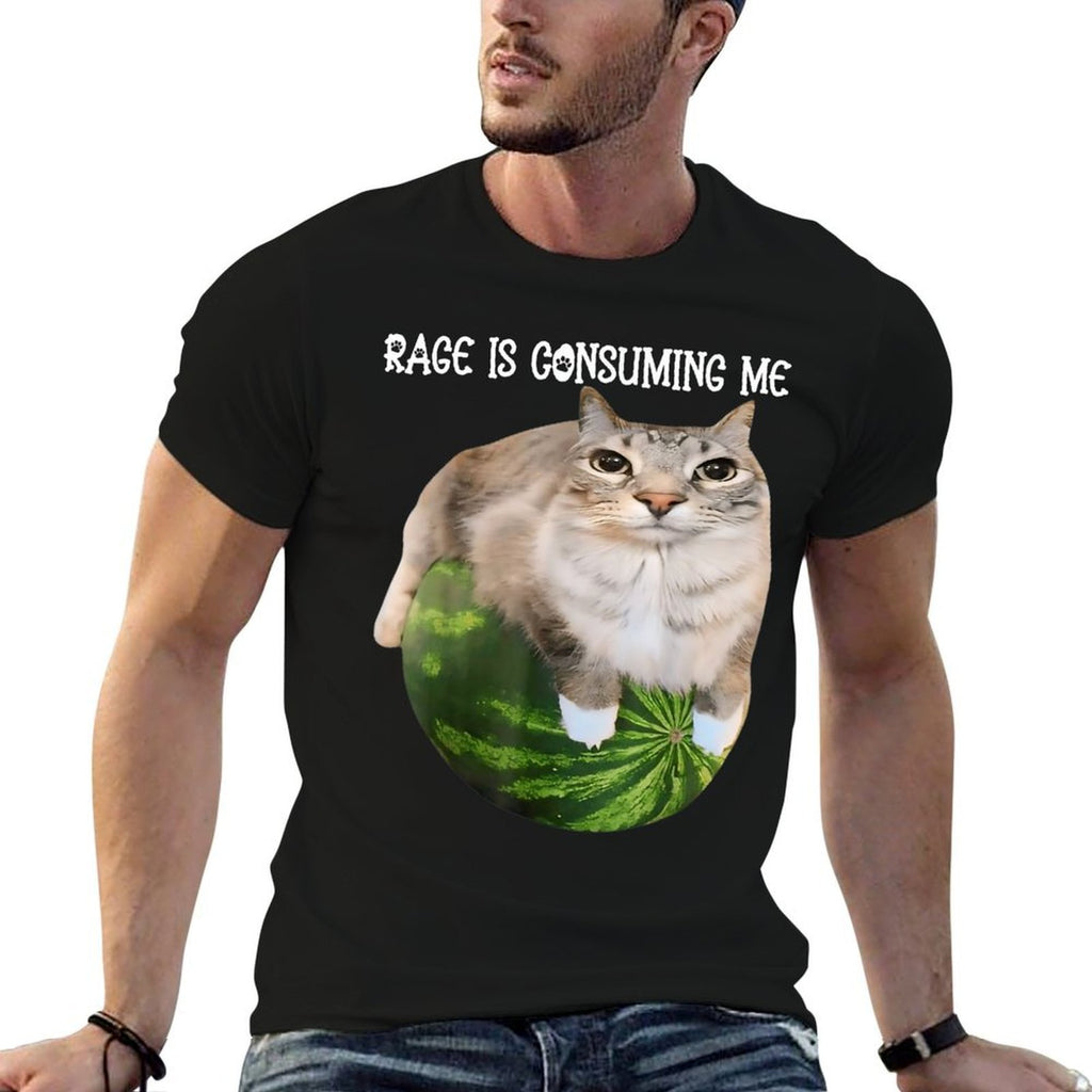 Rage Is Consuming Me Meme Cat Meme Oddly Specific Memes Joke  Rolled Sleeves T-Shirt