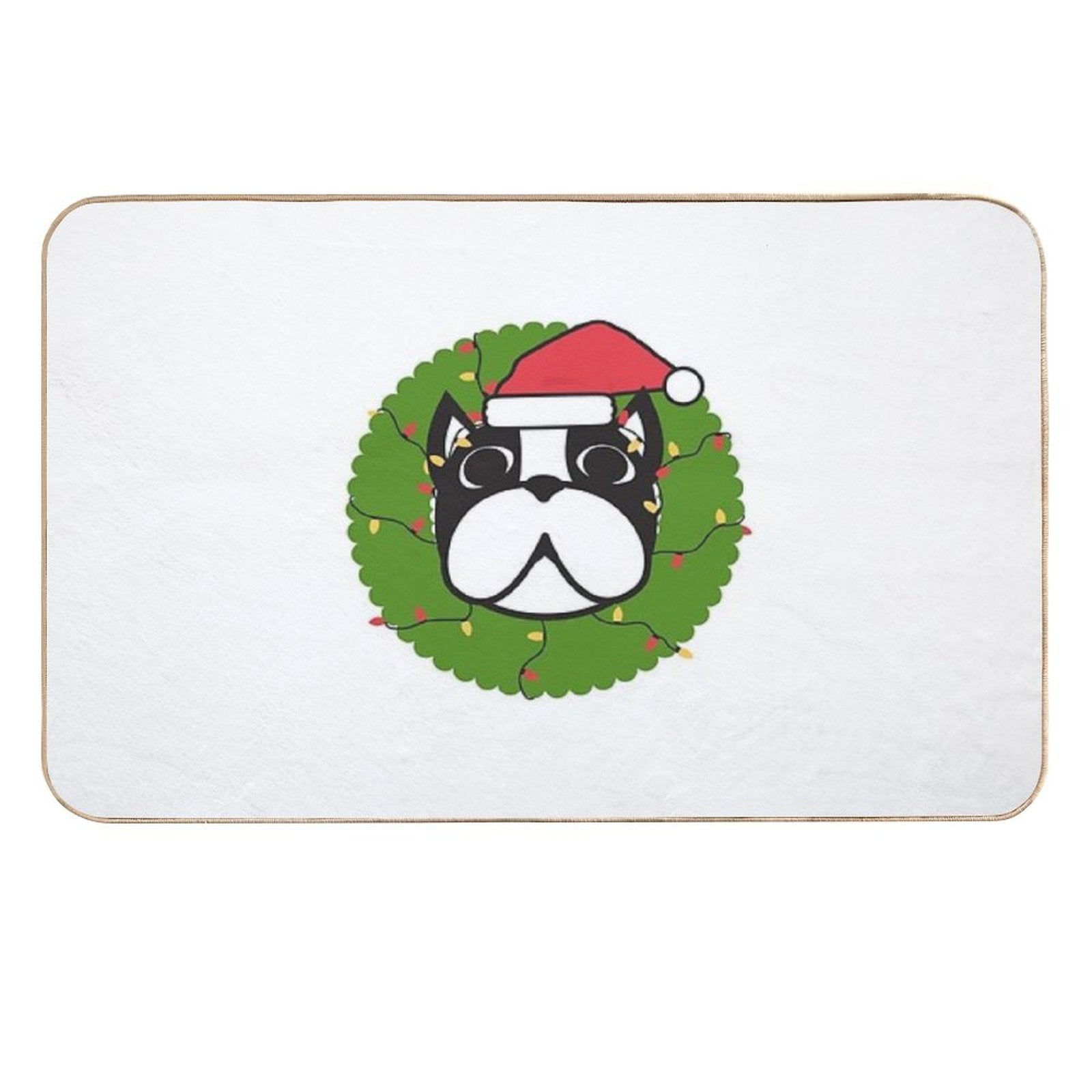 Cute Boston Terrier Merry Christmas Tree Funny Hello Winter Essential T-Shirt  Multi-Purpose Bath Mat