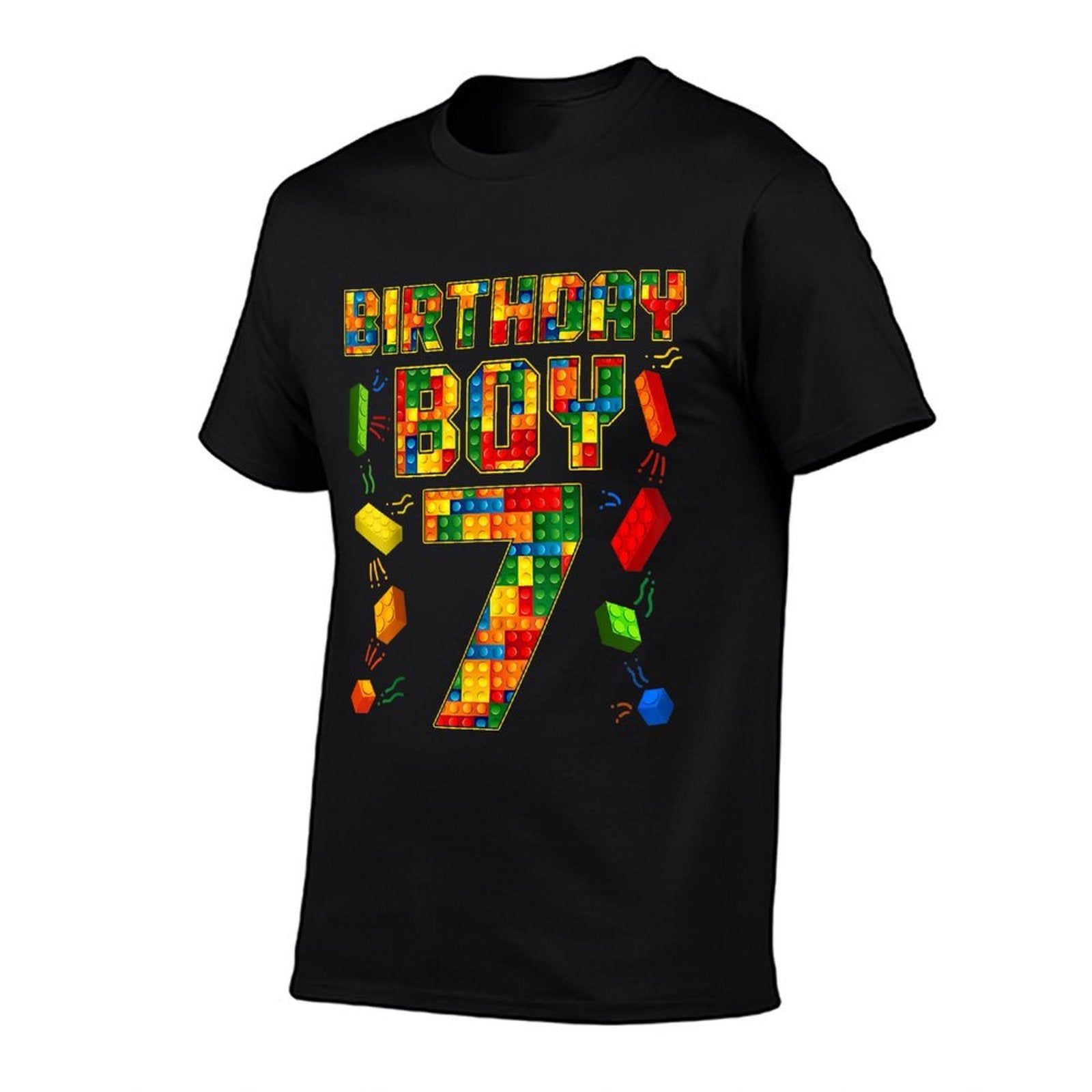 Master Builder 7th Birthday Boy 7 Year Old Building Bricks  Graphic-printed T-Shirt