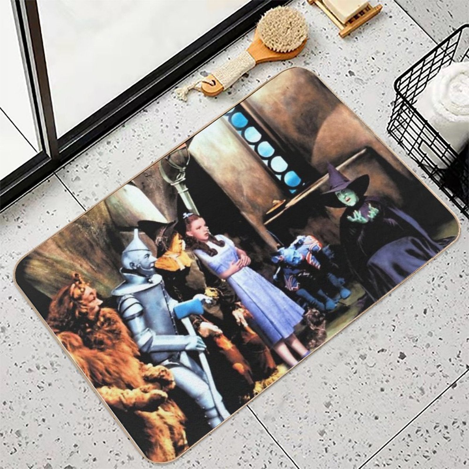 Colorized Vintage Design Print Stills  Oz Melting with  Mask  Anti-Trip Bath Mat
