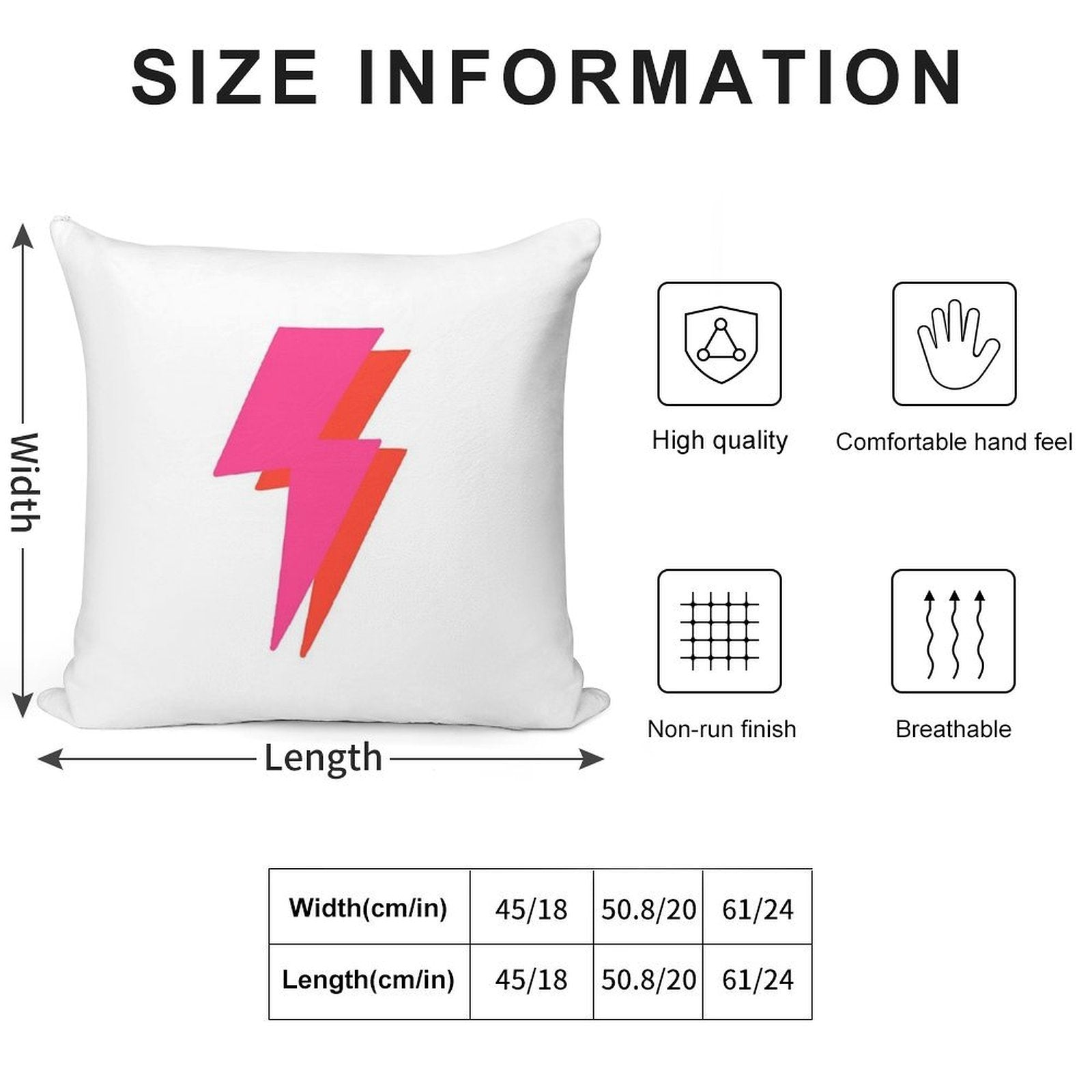 Neon Lightning Bolt Soft Anti-Pilling Throw Pillow