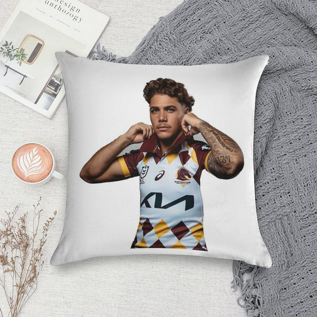Reece Walsh Broncos Hot Photo Jersey Soft Anti-Pilling Throw Pillow