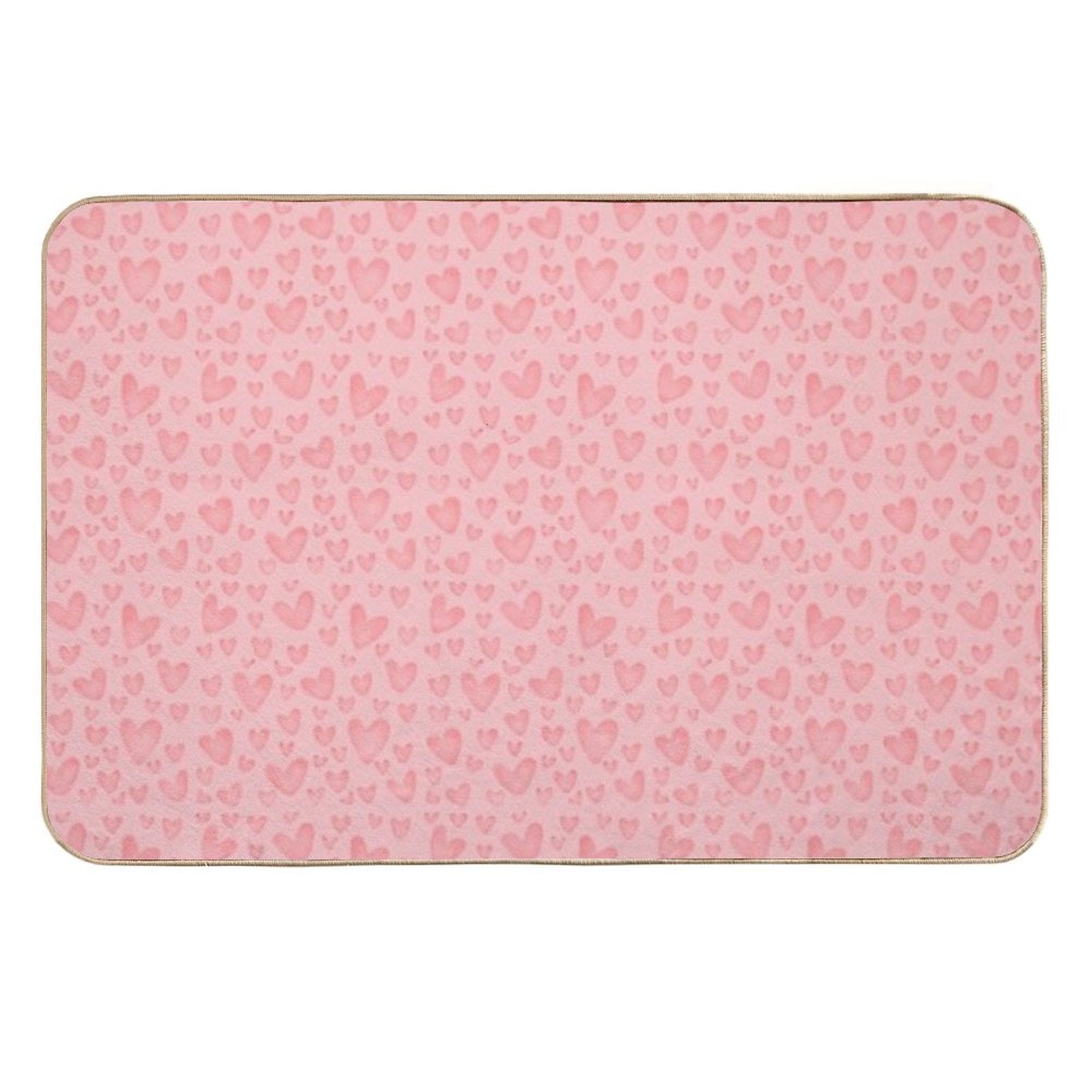 Cute Sweet Pink Hearts As Romantic Seamless Pattern Background Backdrop Wallpaper, Illustration of Love for Valentine's Day Durable Bath Mat
