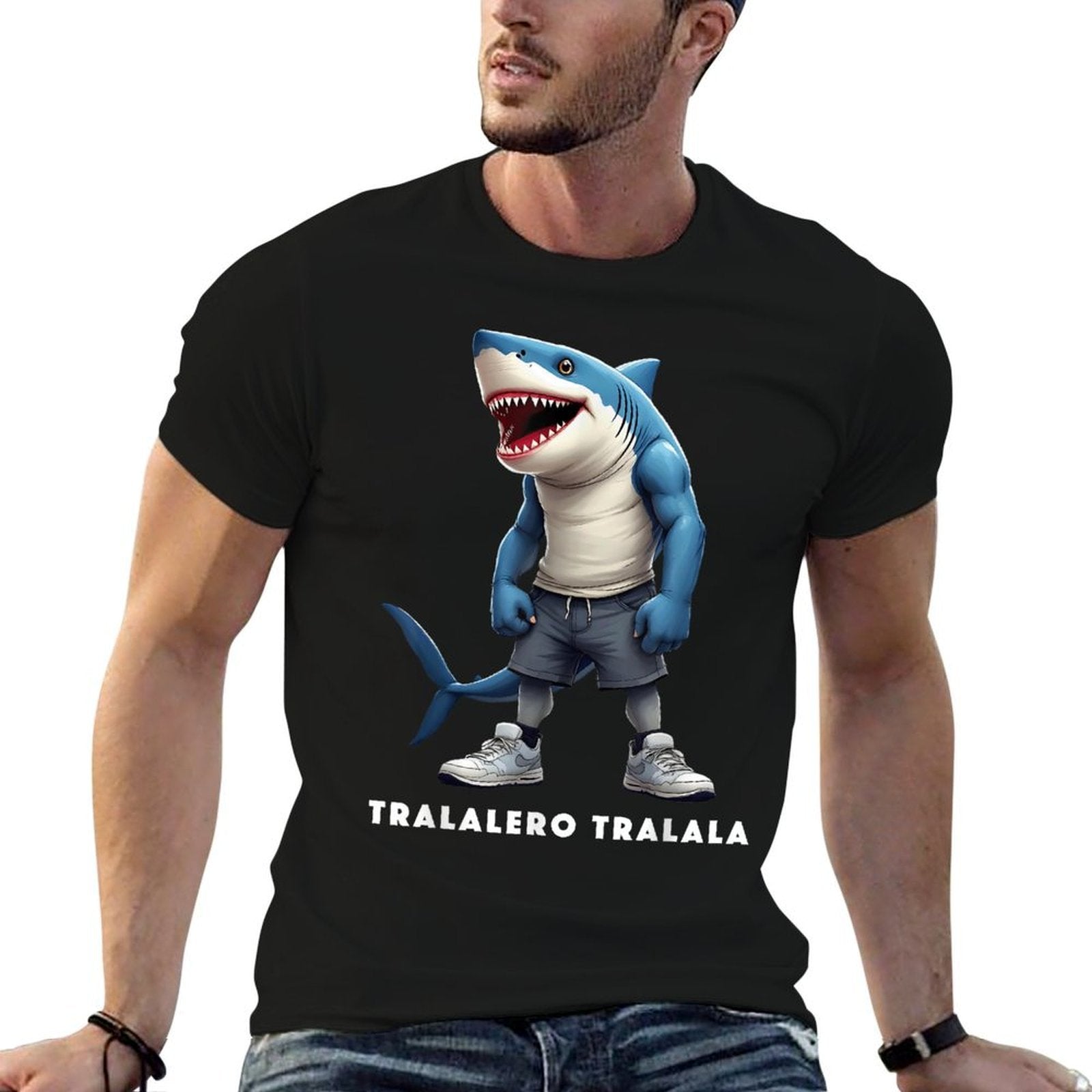 Tralalero Tralala Meme Funny Shark Quote Italian Saying  Eco-friendly Material T-Shirt