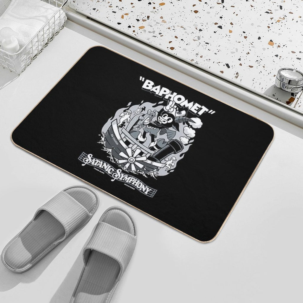 Vintage Cartoon Baphomet - Steamboat Baphy - Occult - Satanic Symphony  Rapid-Drying Bath Mat