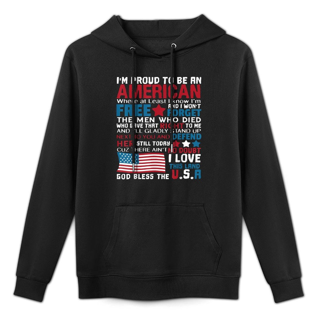 American Proud to Be Patriotic Featuring USA Merican Medium-Weight Fabric Hoodie