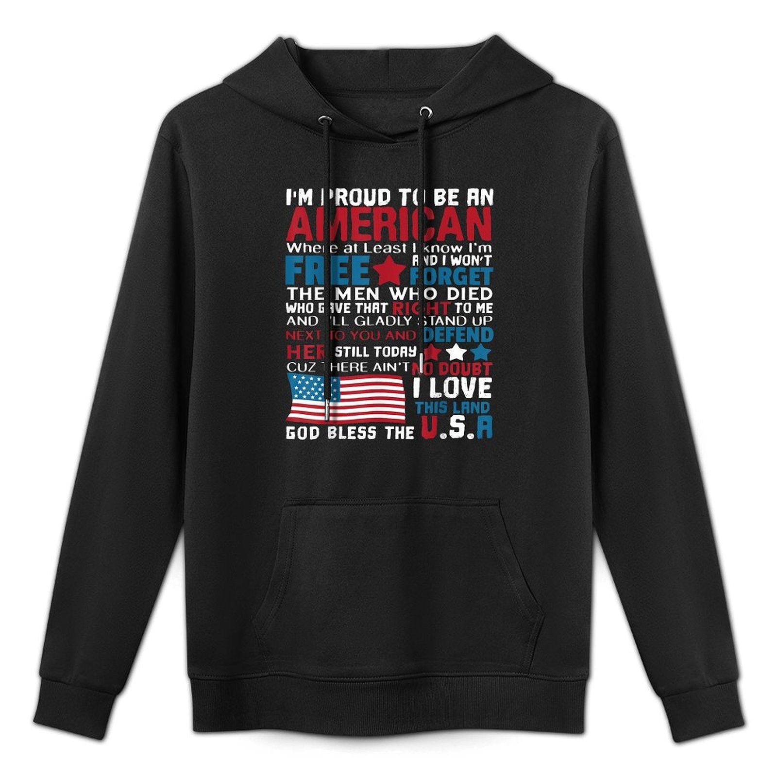 American Proud to Be Patriotic Featuring USA Merican Medium-Weight Fabric Hoodie