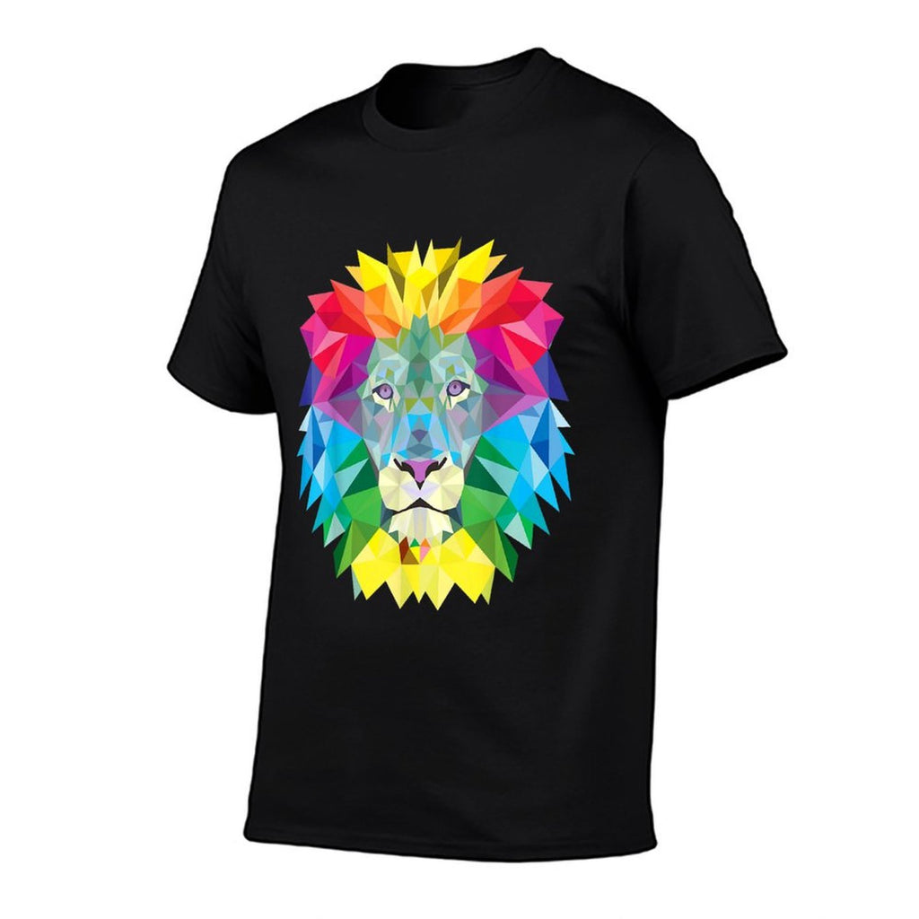 Geometric Rainbow Lion Face  Easy-care T-Shirt