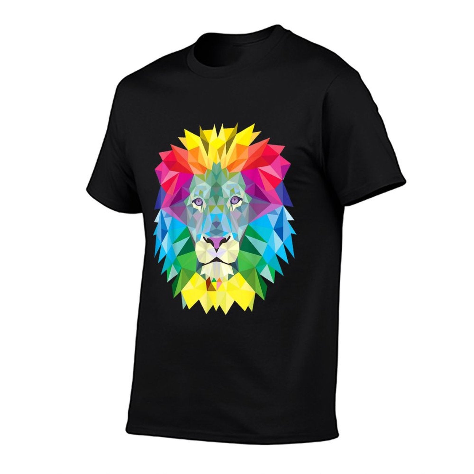 Geometric Rainbow Lion Face  Easy-care T-Shirt