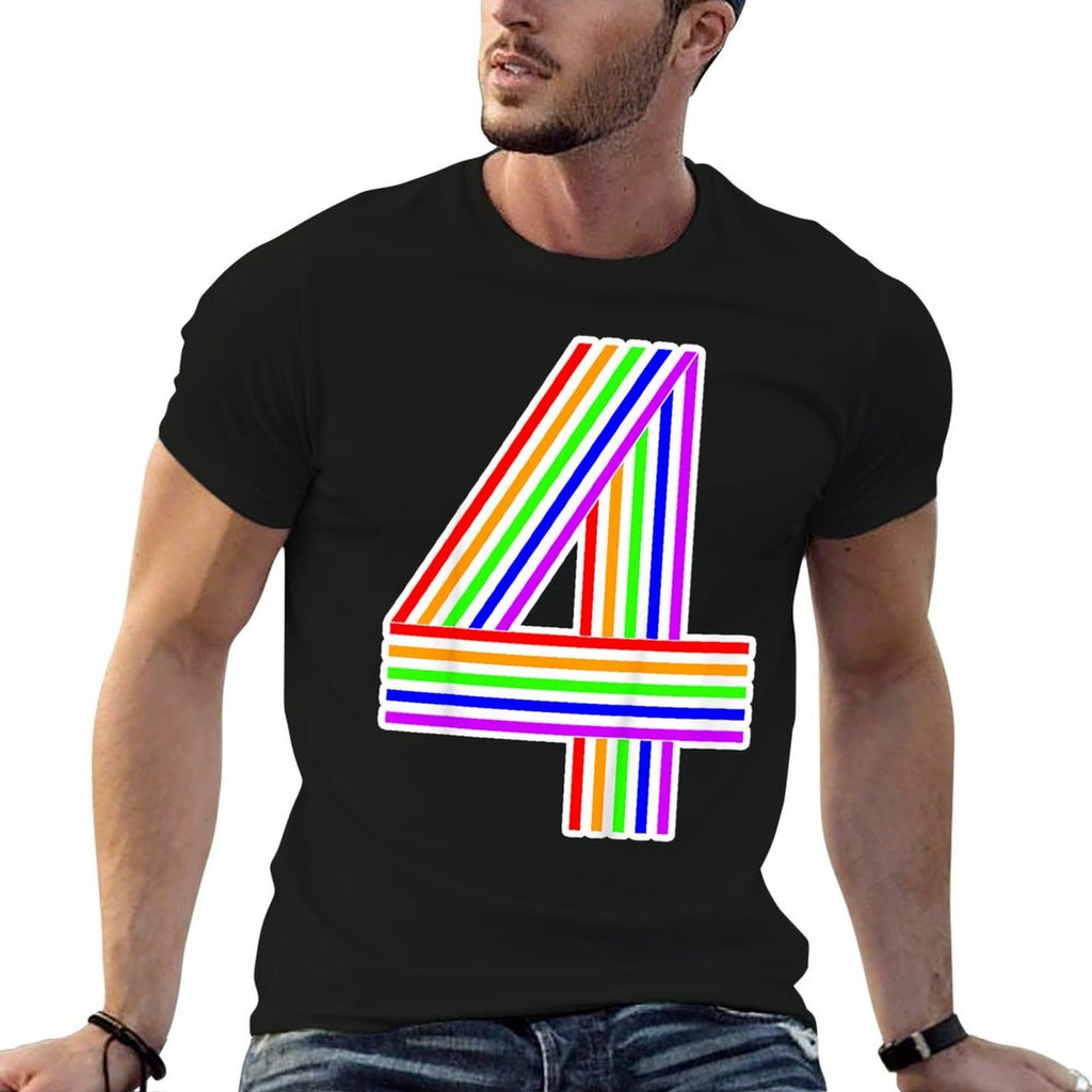 Kids Happy Family Clothing Rainbow 4th Birthday Number 4 T-shirt  Moisture-wicking T-Shirt