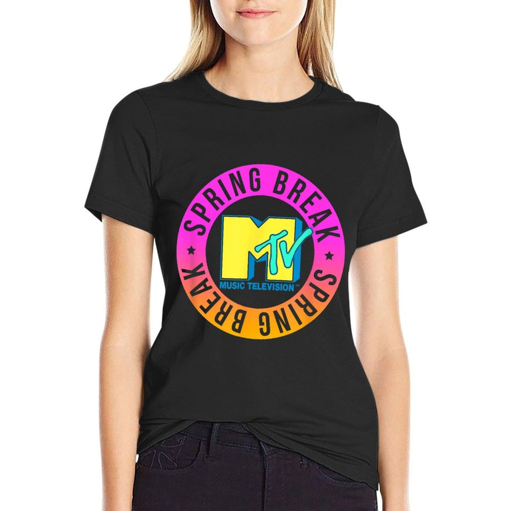 MTV Music Television Spring Break Circle Logo  Summer-ready Fabric T-Shirt