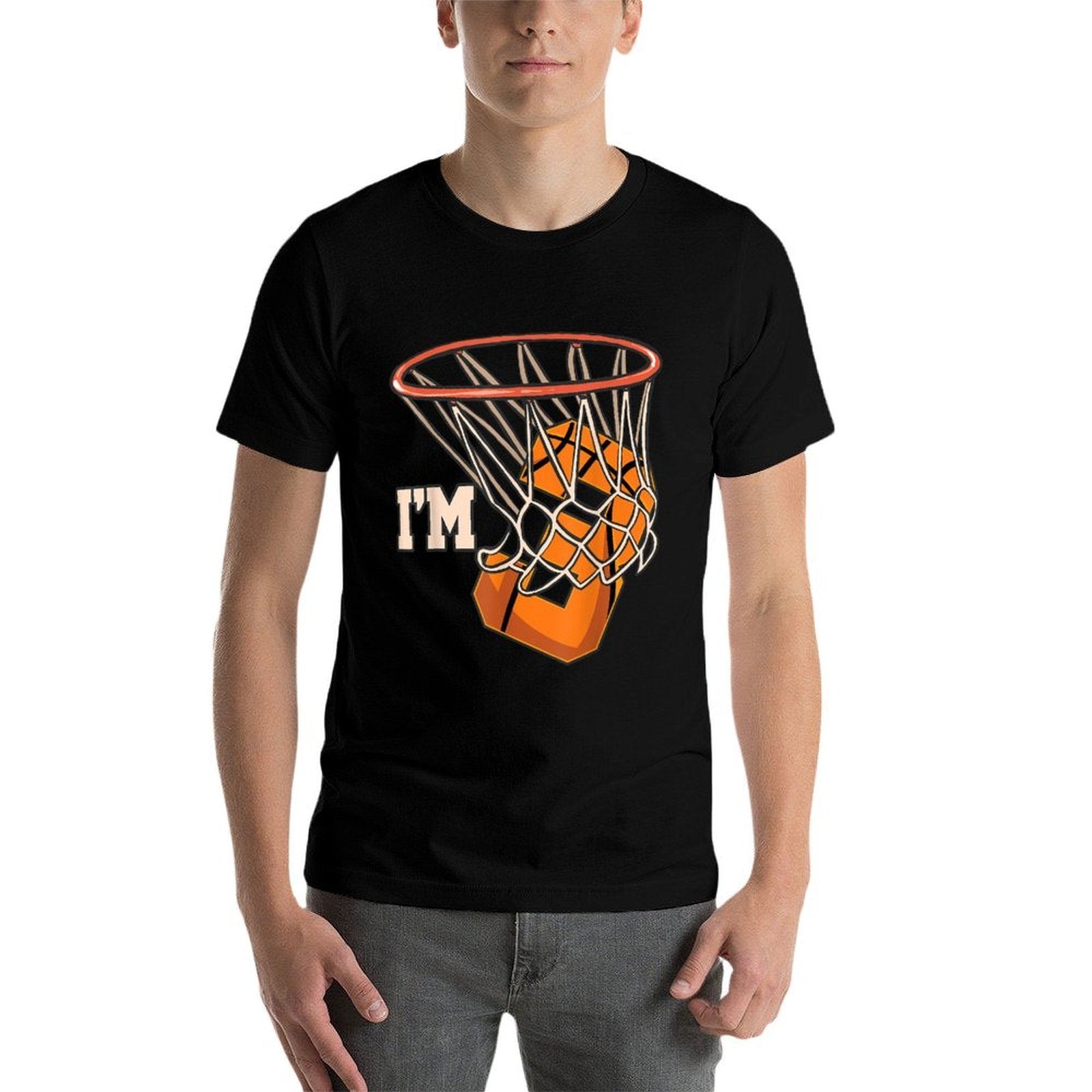 Im 3 Basketball Theme Birthday Party Celebration 3rd  Slim-fit Cut T-Shirt