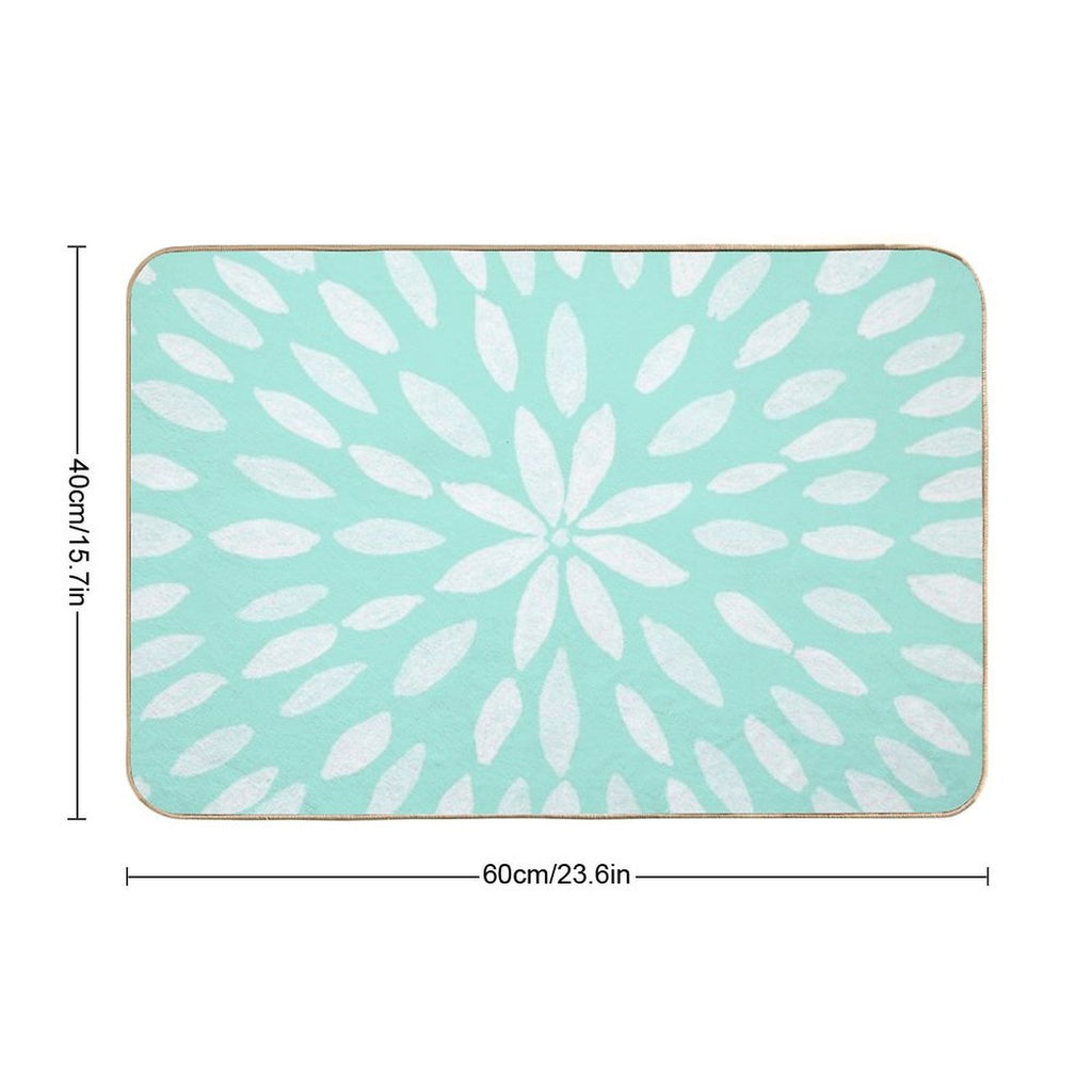 Mandala Flower #9 #mint #drawing #decor #art  Anti-Trip Bath Mat
