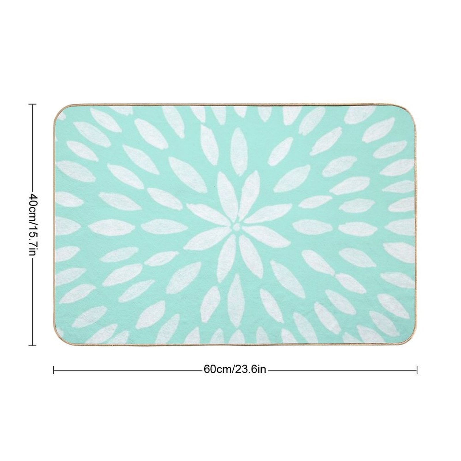 Mandala Flower #9 #mint #drawing #decor #art  Anti-Trip Bath Mat