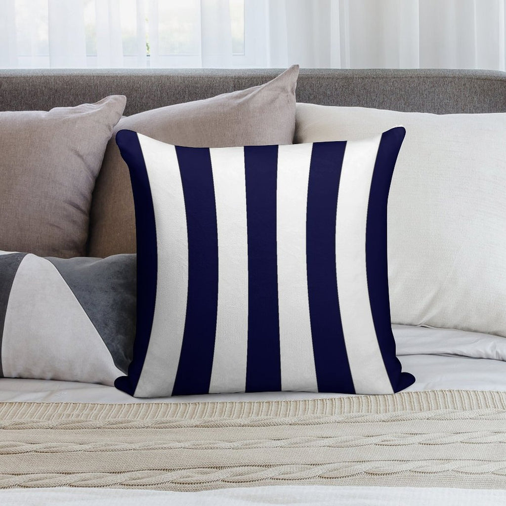 Classic Navy Blue And White Stripes Soft Style Accent Throw Pillow