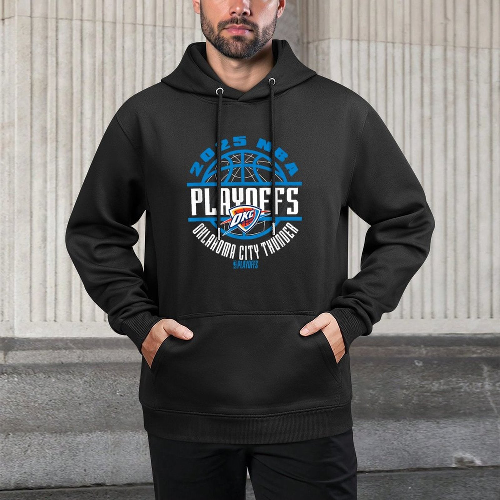 NBA Official Oklahoma City Thunder 2025 Playoffs Game Time Medium-Weight Fabric Hoodie