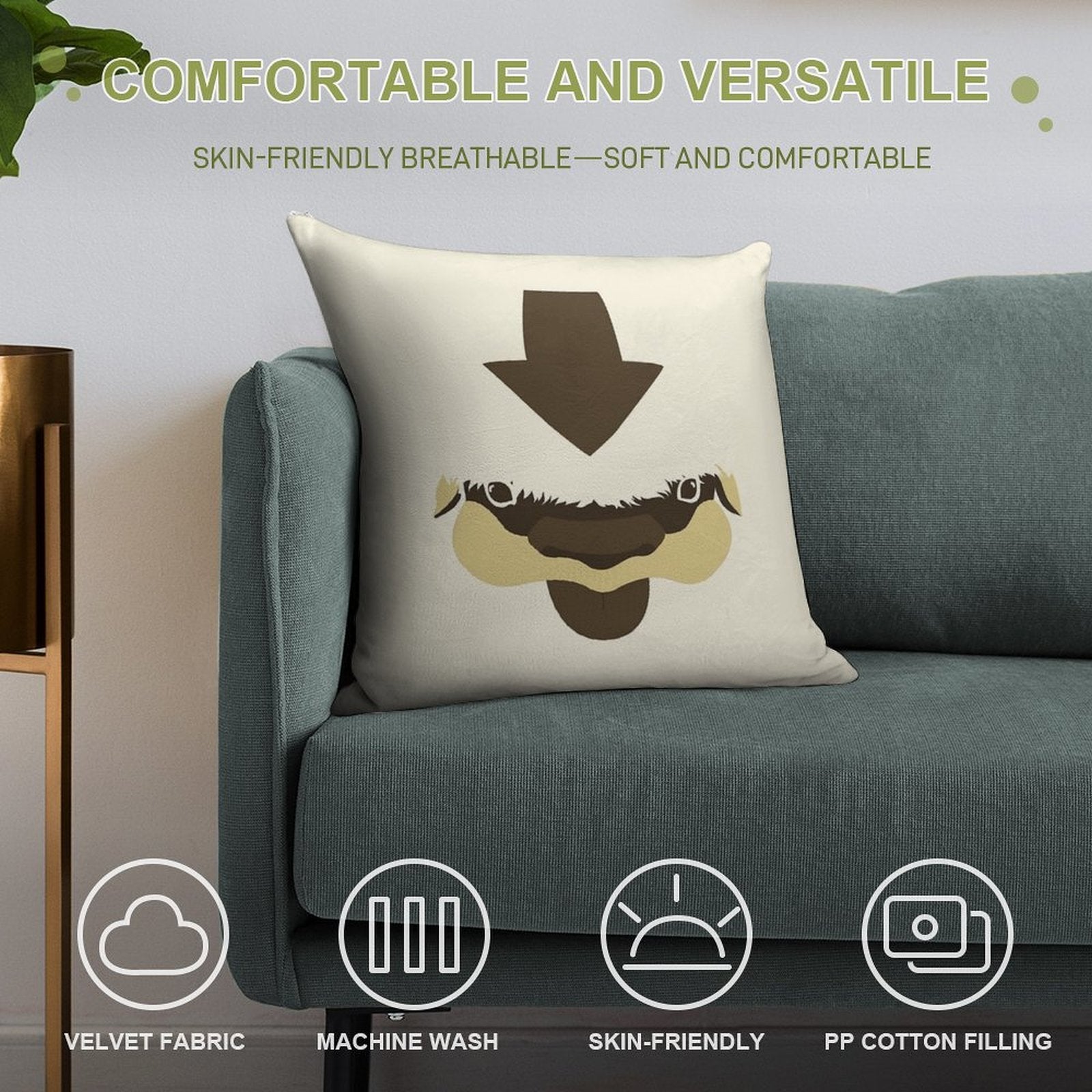 YIP-YIP! Soft Skin-Friendly Throw Pillow