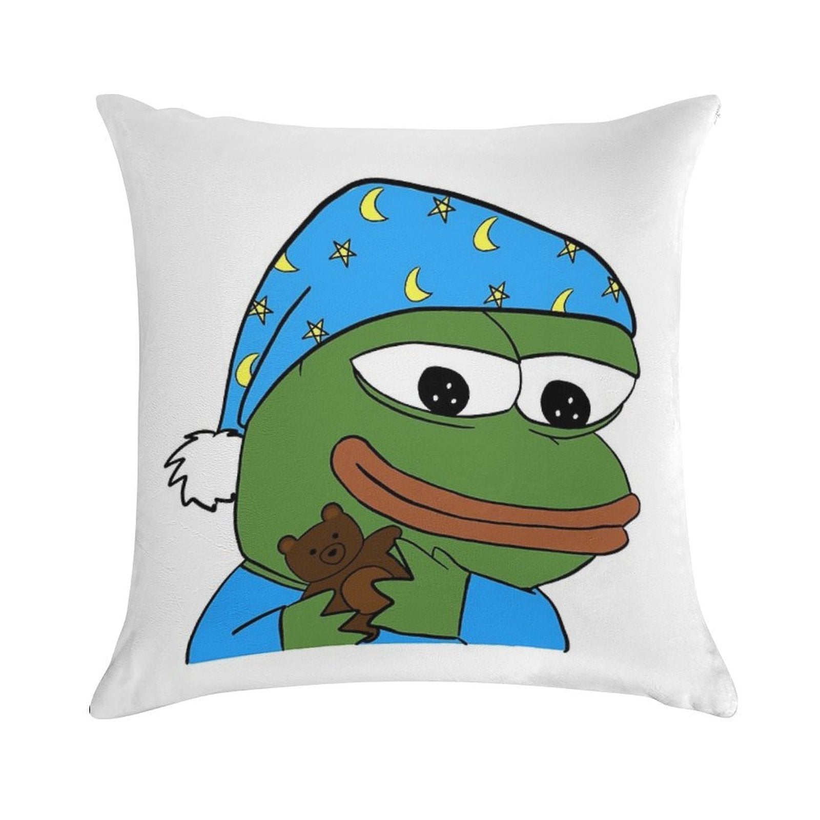 Bedtime Pepe - Sleepo Peepo Soft Short Plush Fabric Throw Pillow