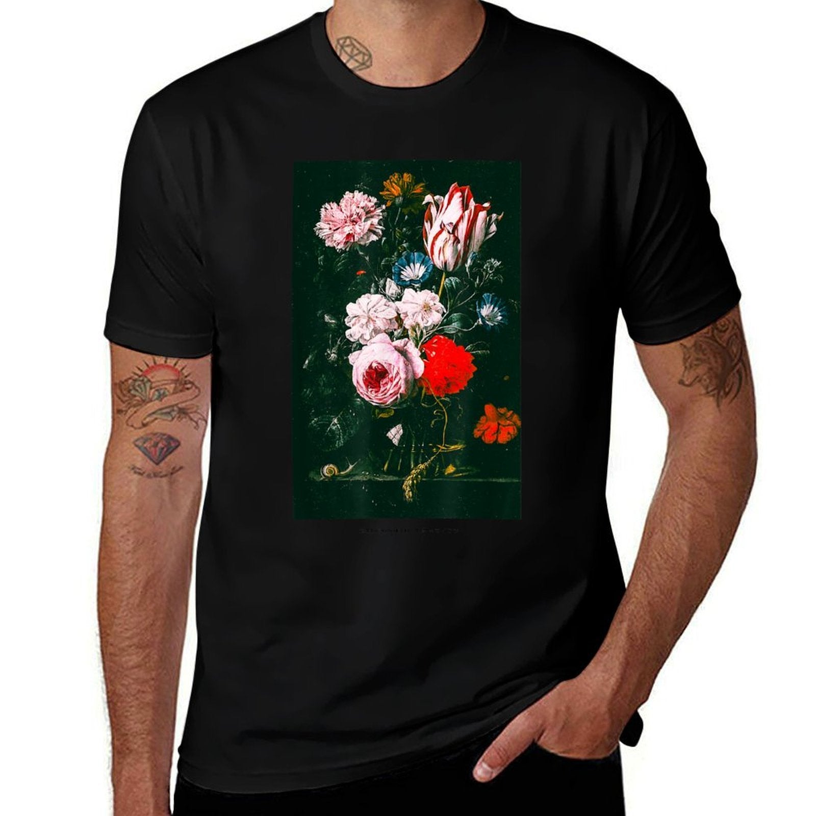 Aesthetic Floral Rose Art Streetwear Fashion Graphic  Soft T-Shirt