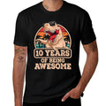 10 Years Of Being Awesome T Rex Dinosaur 10th Birthday Dino  Stretchy T-Shirt