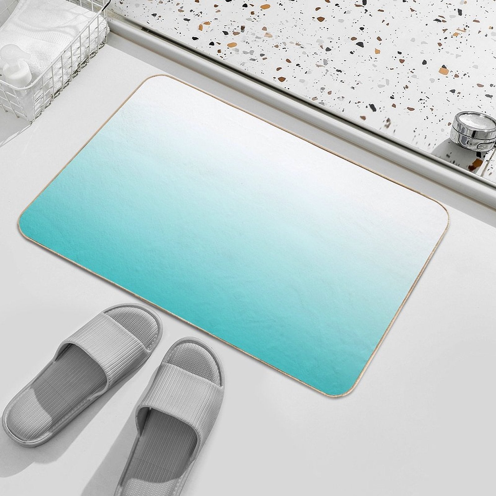 Turquoise Ombre  Eco-Friendly Bath Mat