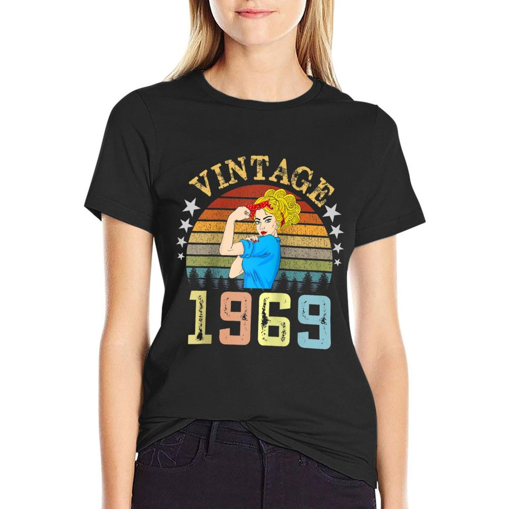Womens Vintage 1969 50th Birthday Gift 50 Years Old Bday Raglan Baseball  Breathable T-Shirt