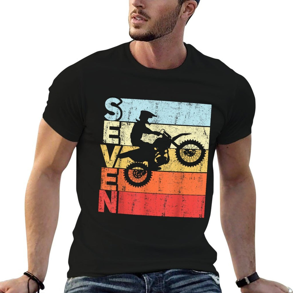 Motocross 7th Birthday Party MX Dirt Bike Birthday  Lightweight T-Shirt